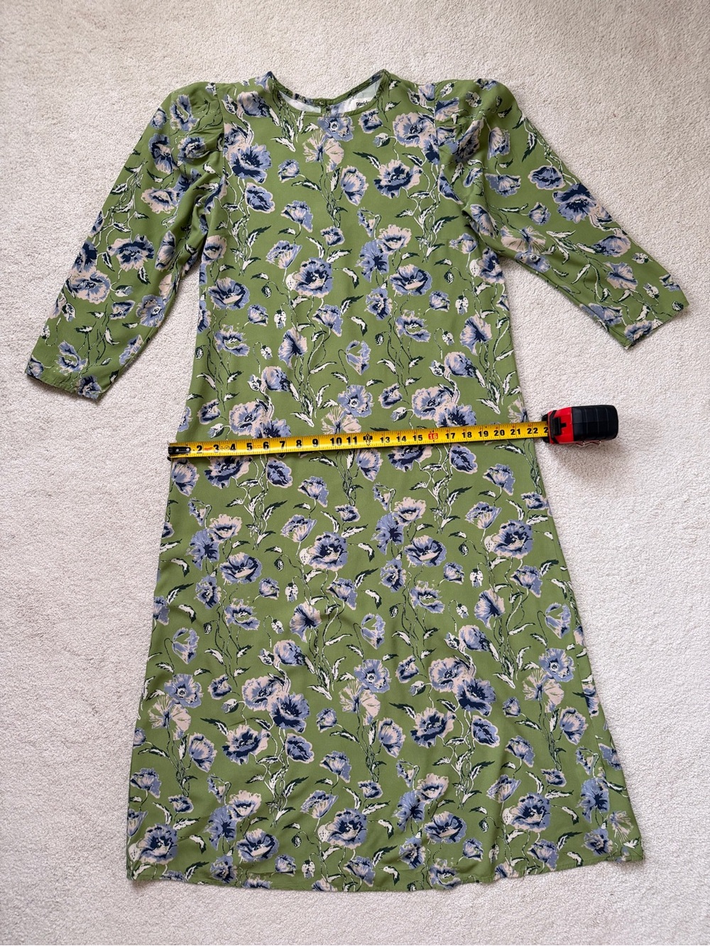 Anthropologie Porridge Lausanne Floral Green Midi Dress Size Medium - Picture 8 of 11